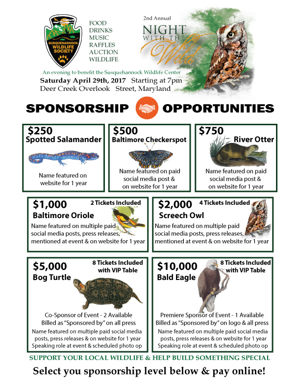 Sponsorship Opportunities - Susquehannock Wildlife Society